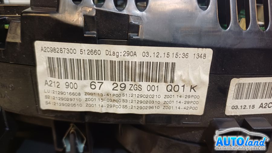 Ceas Bord MERCEDES-BENZ E-CLASS (W212) 2009-2025 Cod A2C53435303