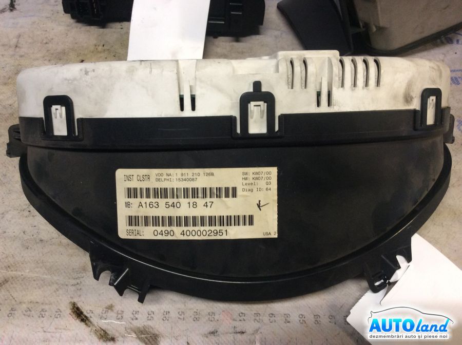 Ceas Bord MERCEDES-BENZ M-CLASS (W163) 1998-2005 Cod A1635401847