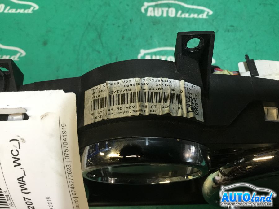 Ceas Bord PEUGEOT 207 (WA_,WC_) 2006-2025 Cod 9662904980