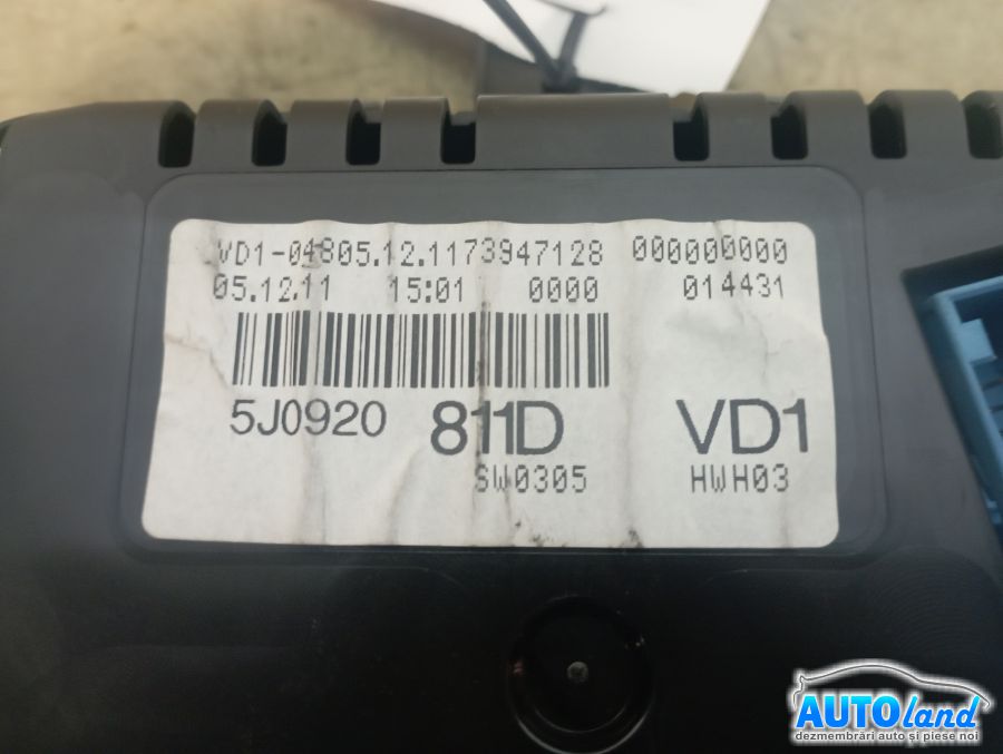 Ceas Bord SKODA FABIA 2006-2025 Cod 5J0920811D