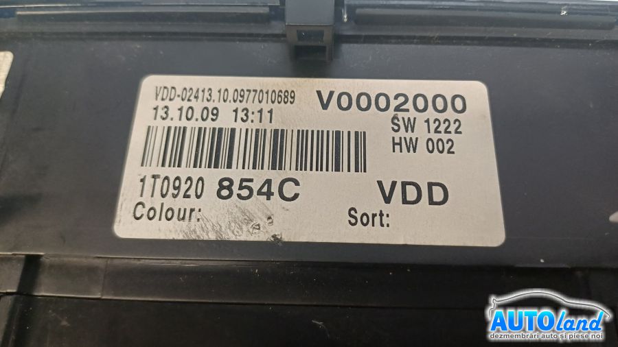 Ceas Bord VOLKSWAGEN CADDY III combi (2KB,2KJ) 2004-2025 Cod 1T0920854C