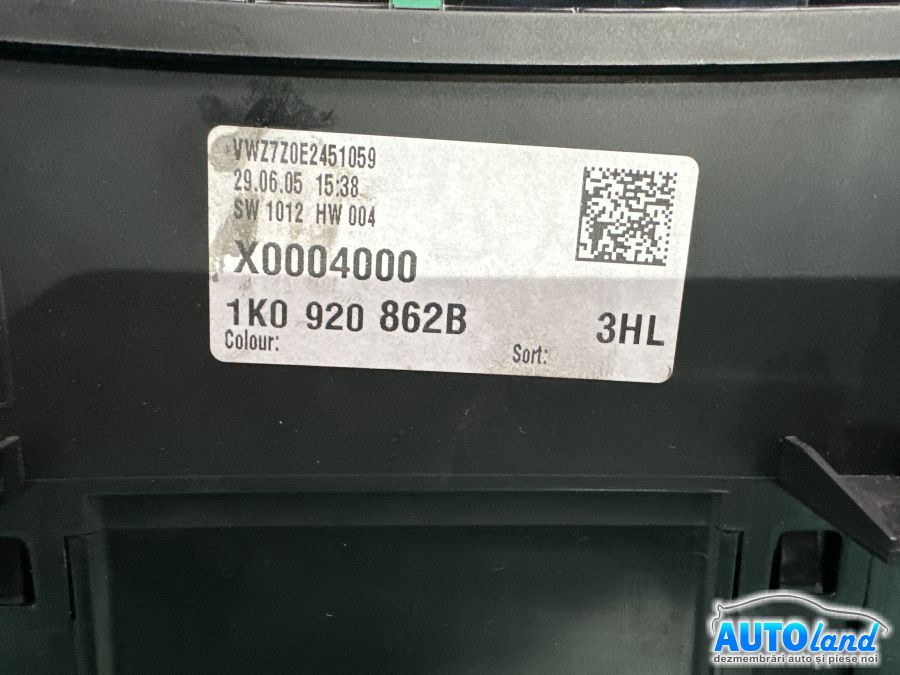 Ceas Bord VOLKSWAGEN GOLF V (1K1) 2003-2025 Cod 1K0920862B