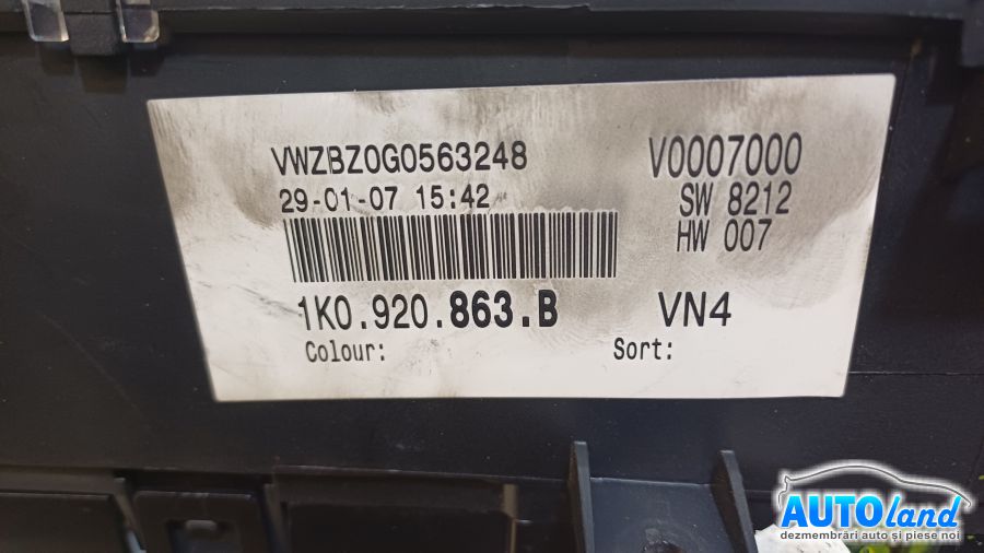 Ceas Bord VOLKSWAGEN GOLF V (1K1) 2003-2025 Cod 1K0920863B