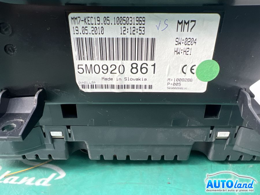 Ceas Bord VOLKSWAGEN GOLF VI PLUS 2008-2025 Cod 5M0920861