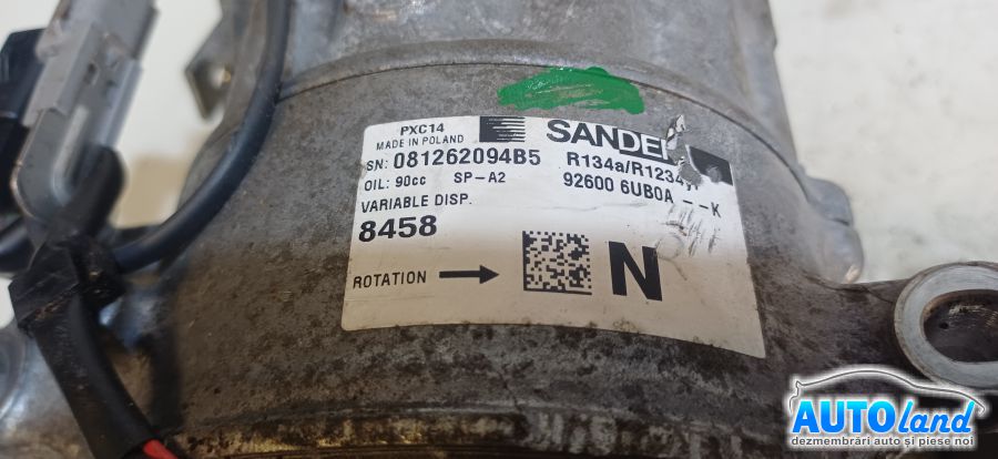 Compresor AC NISSAN QASHQAI III (J12) 2021-2026 Cod 926006UB0A