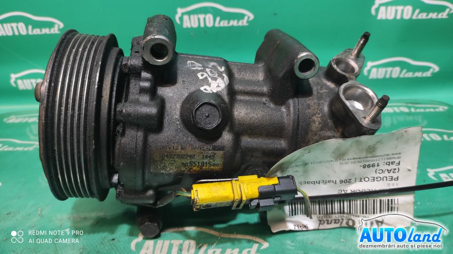 Compresor AC PEUGEOT 206 hatchback (2A/C) 1998-2025 Cod 9655191580