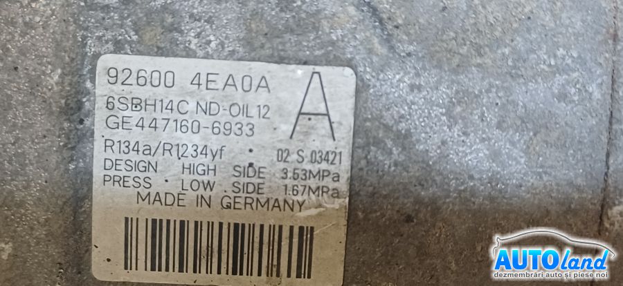 Compresor AC RENAULT KADJAR 2015-2026 Cod 4471606933