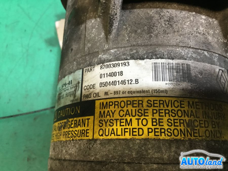 Compresor AC RENAULT LAGUNA II (BG0/1_) 2001-2025 Cod 8200309193