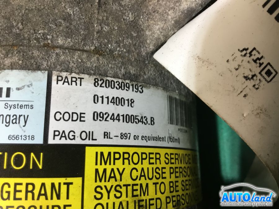 Compresor AC RENAULT MEGANE II (BM0/1_,CM0/1_) 2002-2025 Cod 8200309193