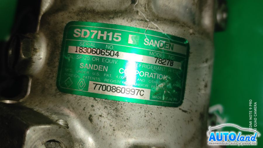 Compresor AC RENAULT TWINGO (C06_) 1993-2025 Cod 7700860997C