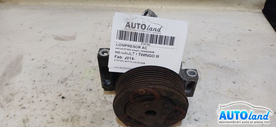 Compresor AC RENAULT TWINGO III 2014-2026 Cod 926002090R
