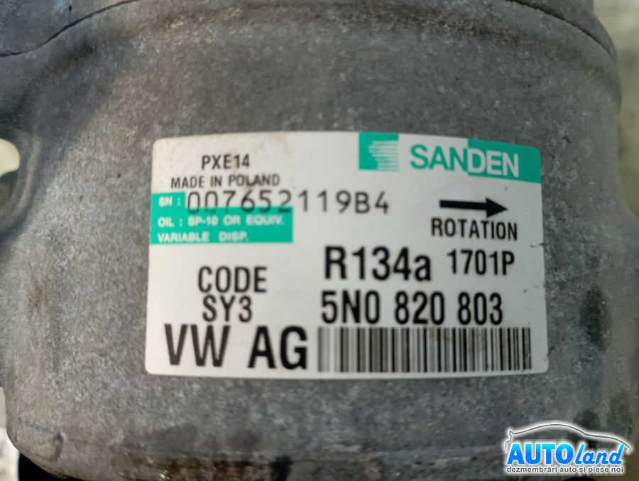 Compresor AC VOLKSWAGEN PASSAT CC 2008-2025 Cod 5N0820803