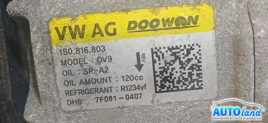 Compresor AC VOLKSWAGEN UP 2011-2026 Cod 1S0816803
