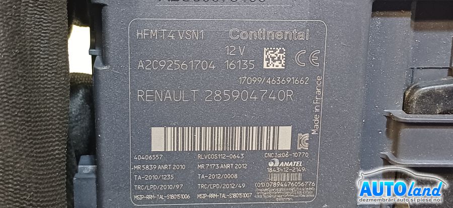 Contact cu Chei Auto RENAULT CLIO IV 2012-2026 Cod 285904740R
