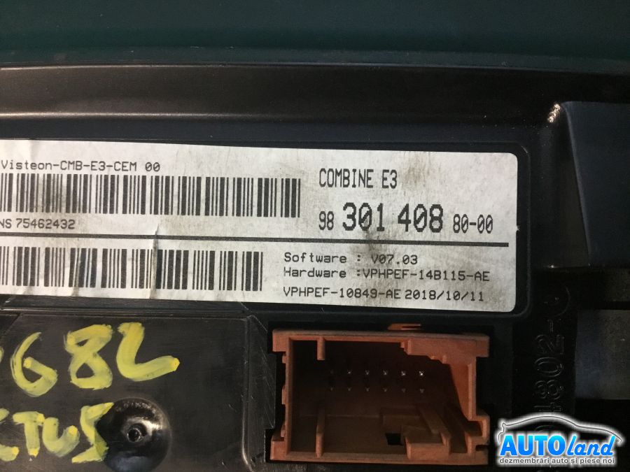 Display CITROEN C4 Cactus (Phase II, 2018) 2018-2025 Cod 9830140880