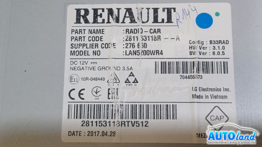 Display DACIA DUSTER 2010-2025 Cod 281153118R