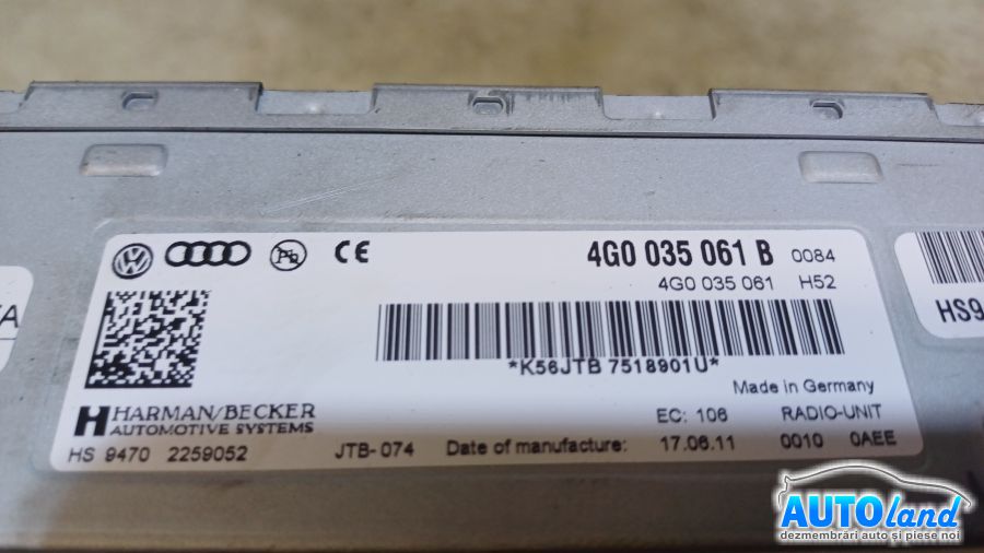 Diverse AUDI Q5 (8R) 2008-2025 Cod 4G0035061B