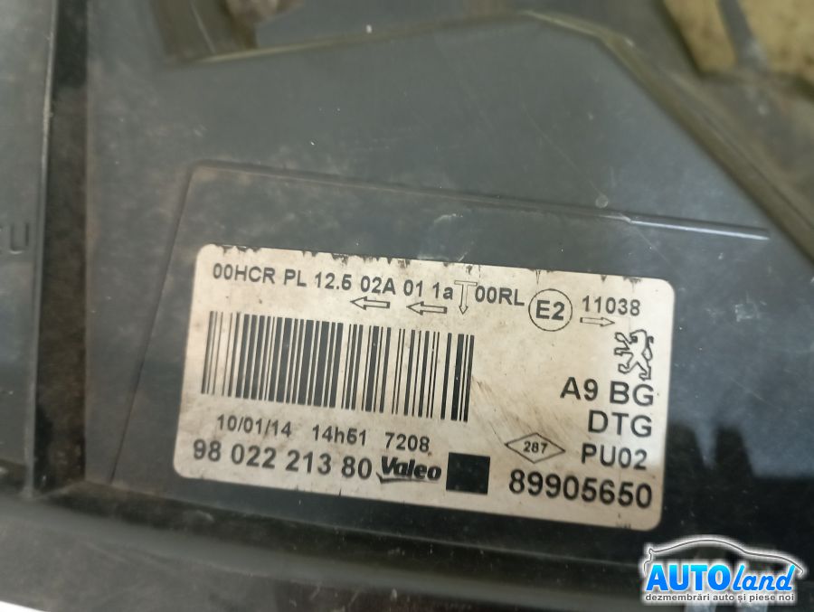Far Dreapta PEUGEOT 208 2012-2025 Cod 9802221380