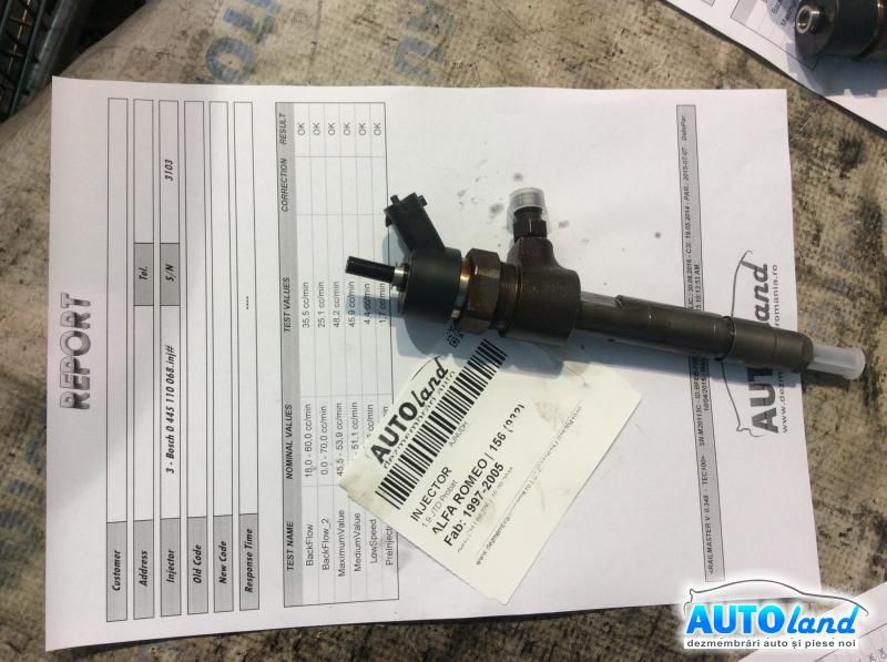 Injector ALFA ROMEO 156 (932) 1997-2005 Cod 0445110068