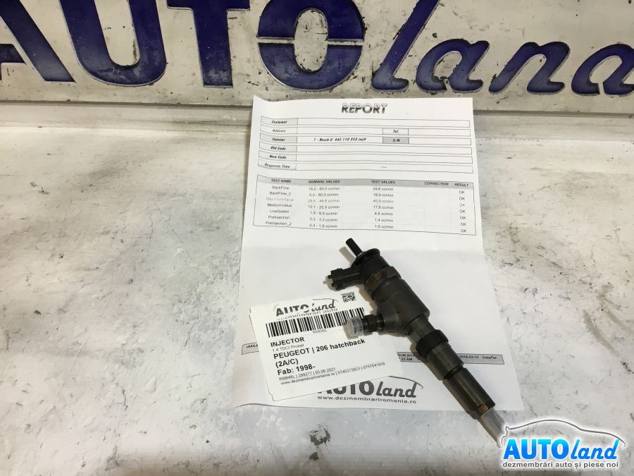 Injector PEUGEOT 206 hatchback (2A/C) 1998-2025 Cod 0445110252