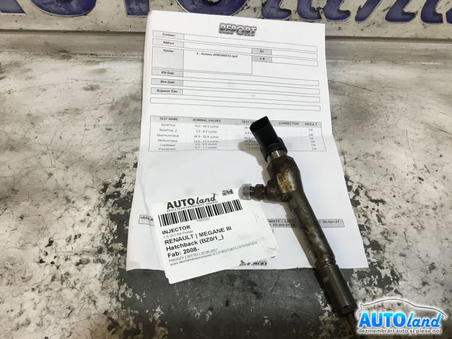 Injector RENAULT MEGANE III Hatchback (BZ0/1_) 2008-2025 Cod 8200294788