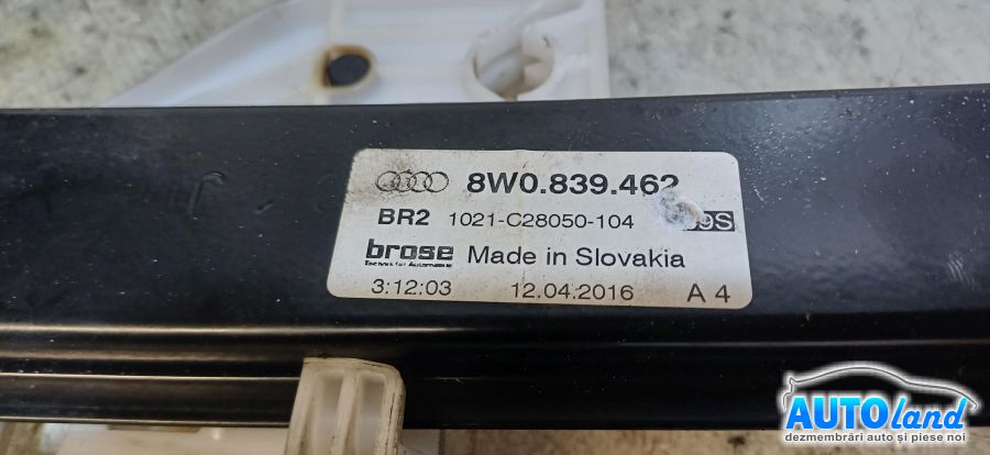 Macara Geam AUDI A4 Avant (B9 8W) 2015-2018 Cod 8W0839462
