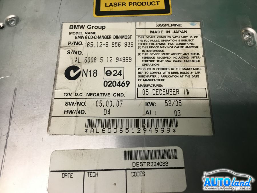 Magazie Cd BMW 5 Touring (E61) 2004-2025 Cod 6956939