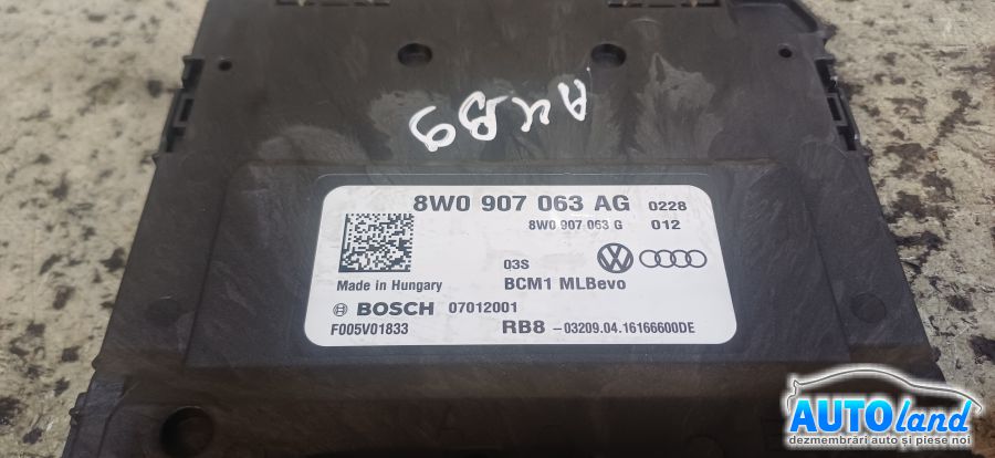 Modul Electronic AUDI A4 Avant (B9 8W) 2015-2018 Cod 8W0907063AG