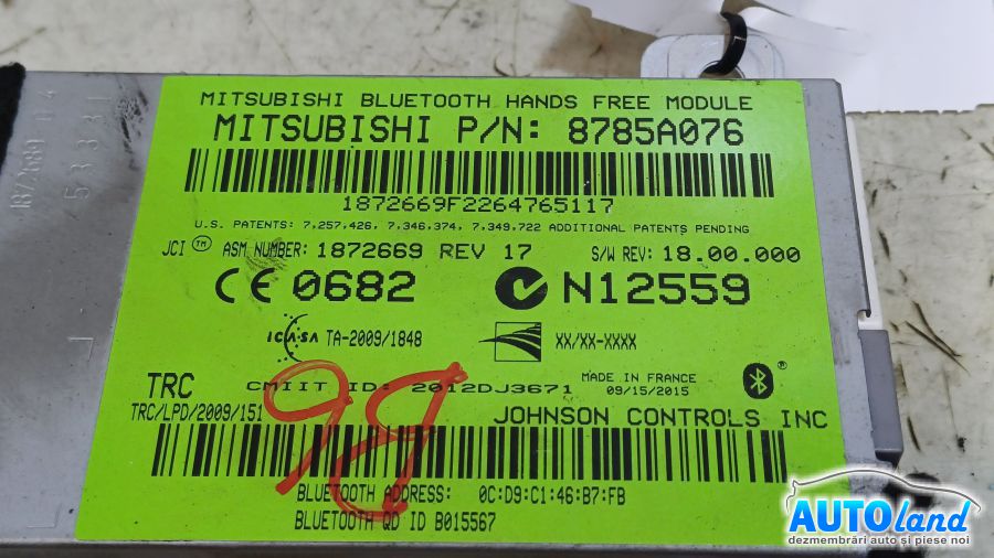 Modul Electronic MITSUBISHI ASX (GAW) 2010-2025 Cod 8785A076