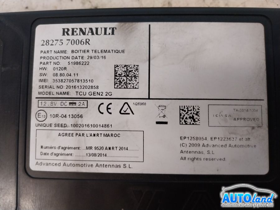 Modul Electronic RENAULT KADJAR 2015-2026 Cod 282757006R