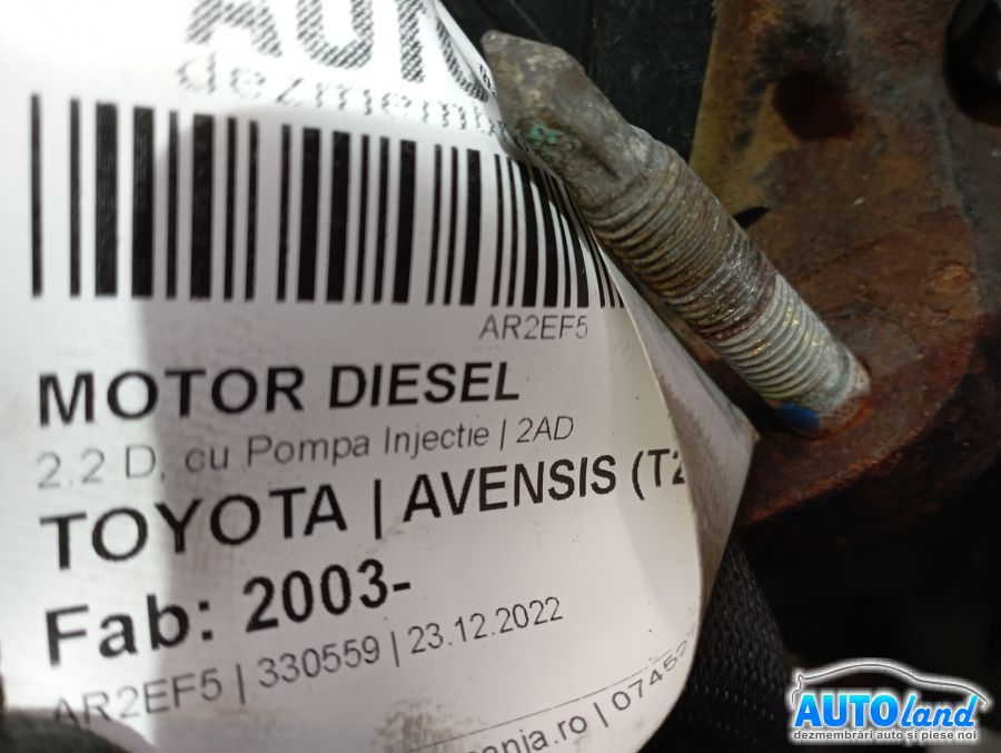 Motor Diesel TOYOTA AVENSIS (T25) 2003-2025 Cod 2AD