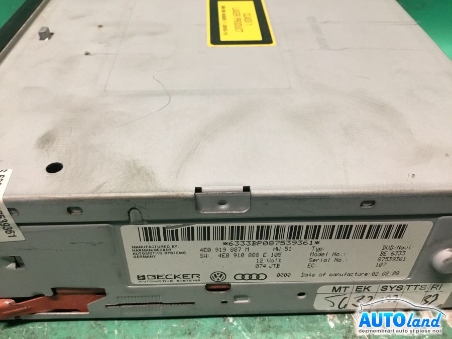 Navigatie AUDI A8 (4E_) 2002-2010 Cod 4E0910888E