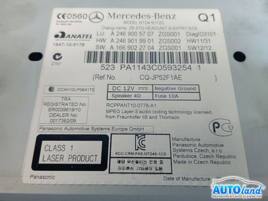 Navigatie MERCEDES-BENZ B-CLASS (W246) 2011-2025 Cod A2469005707