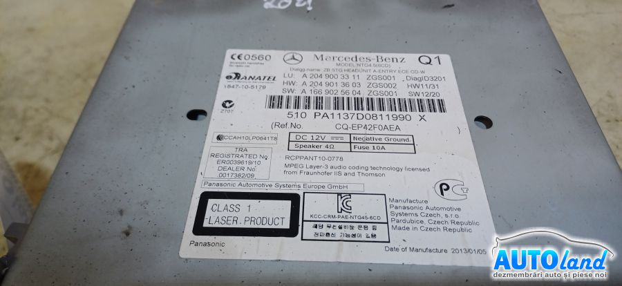 Navigatie MERCEDES-BENZ C-CLASS Cupe (CL204) 2007-2026 Cod A1669025604