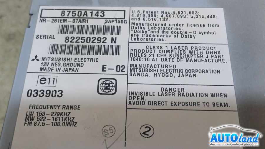 Navigatie MITSUBISHI ASX (GAW) 2010-2025 Cod 8750A143