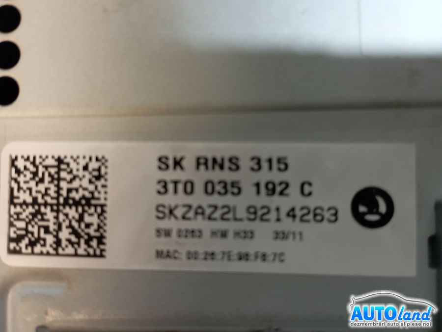 Navigatie SKODA OCTAVIA (1Z3) 2004-2025 Cod 3T0035192C