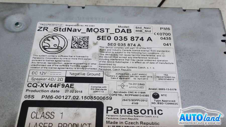 Navigatie SKODA OCTAVIA (5E3) 2012-2025 Cod 5E0035874A