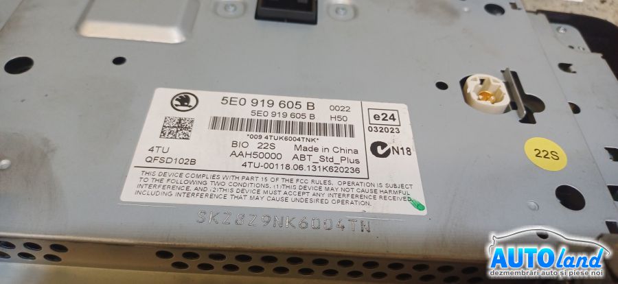 Navigatie SKODA OCTAVIA (5E3) 2012-2026 Cod 5E0919605B