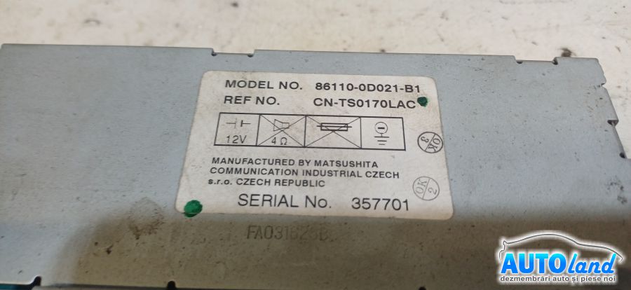 Navigatie TOYOTA YARIS (_P9_) 2005-2026 Cod 861100D021B1