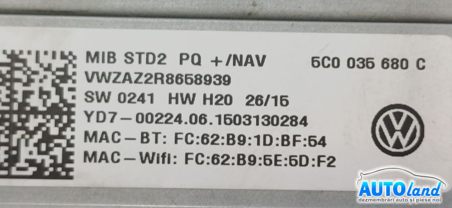 Navigatie VOLKSWAGEN Passat CC I (facelift 2012) 2012-2016 Cod 5C0035680C