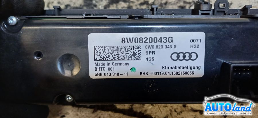 Panou Comanda Ac (ventilatie) AUDI A4 Avant (B9 8W) 2015-2018 Cod 8W0820043G