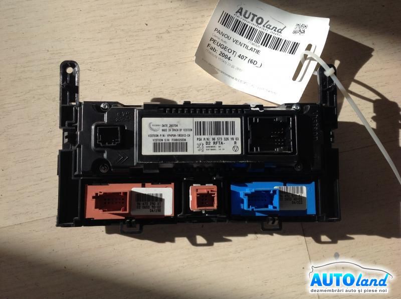 Panou Comanda AC (ventilatie) PEUGEOT 407 (6D_) 2004-2025 Cod 96573326YW