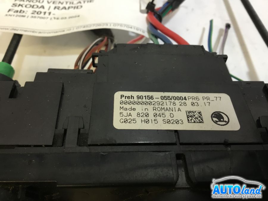 Panou Comanda AC (ventilatie) SKODA RAPID 2011-2025 Cod 5JA820045D