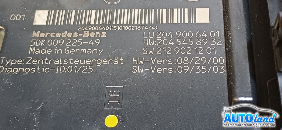 Panou Sigurante (tablou) MERCEDES-BENZ C-CLASS (W204) 2007-2025 Cod 5DK00922549