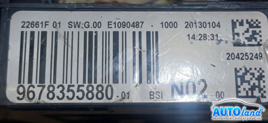 Panou Sigurante (tablou) PEUGEOT 208 2012-2026 Cod 9678355880