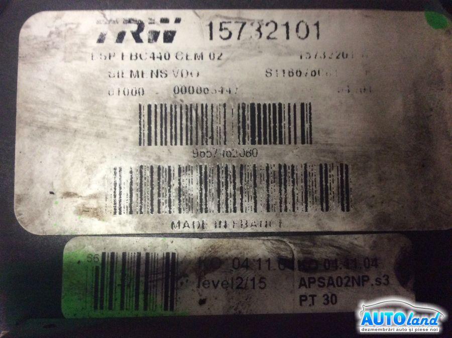 Pompa ABS PEUGEOT 407 (6D_) 2004-2025 Cod 15732101