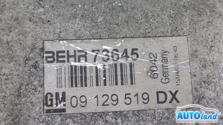 Radiator Intercooler OPEL ASTRA G hatchback (F48_,F08_) 1998-2009 Cod 09129519