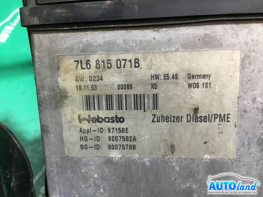 Sirocol (Webasto) VOLKSWAGEN TOUAREG (7LA,7L6,7L7) 2002-2026 Cod 7L6815071B