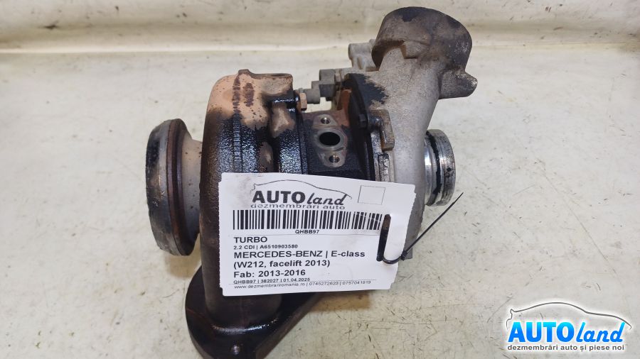 Turbo MERCEDES-BENZ E-class (W212, facelift 2013) 2013-2016 Cod A6510903580