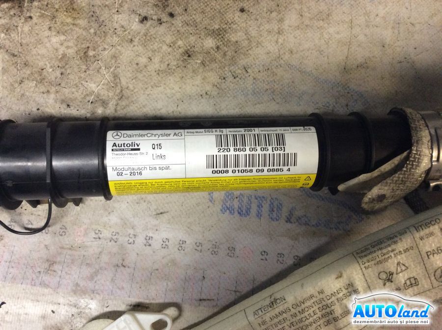 Airbag Cortina MERCEDES-BENZ S-CLASS (W220) 1998-2005 Cod 2208600505 